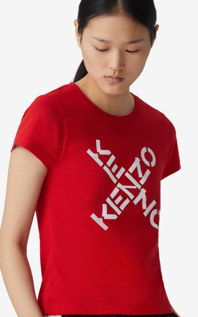 Kenzo Women Kenzo Sport 'big X' T-shirt Medium Red